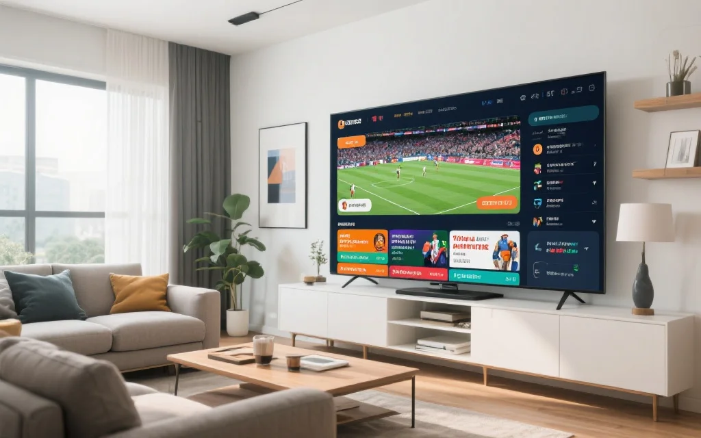 大屏设备上展示体育赛事